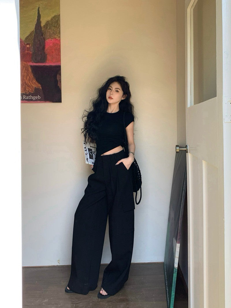 NA+ 基礎色系!修身系列U弧腰正肩上衣 3色