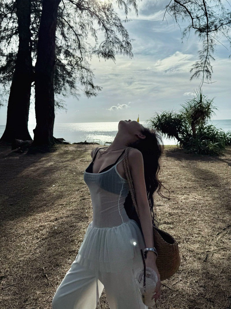 NA+ 歐美透視花苞背心2件組