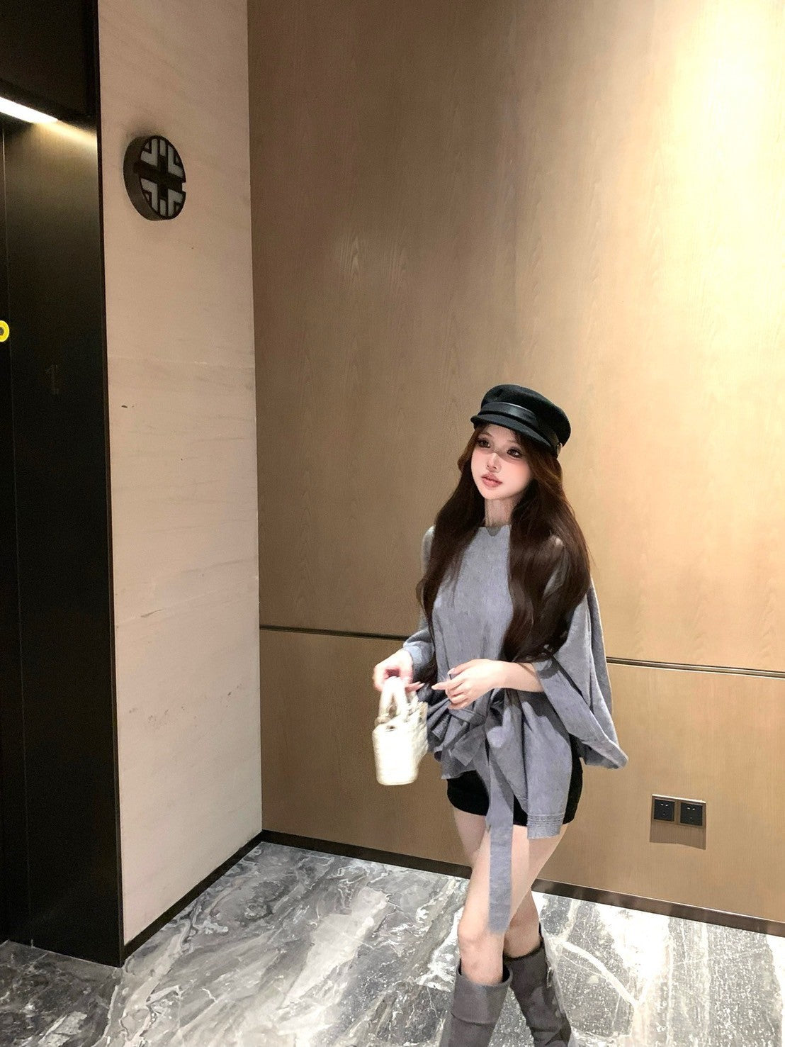 ''Na+''乖乖女 慵懶鬆弛綁帶斗篷上衣