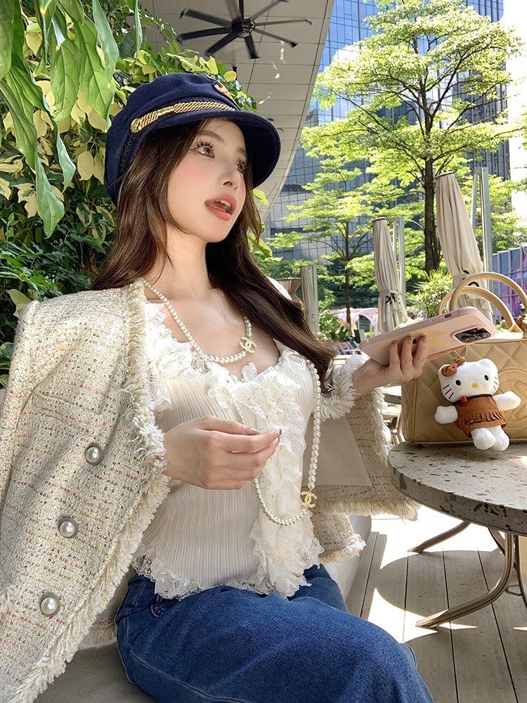 ''Na+''往事敘舊 氣質溫柔織感小香外套 杏