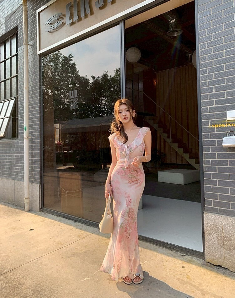 NA+ 新中式古典人美波墨碎花裙