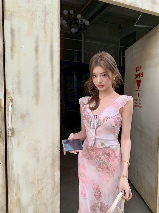 NA+ 新中式古典人美波墨碎花裙