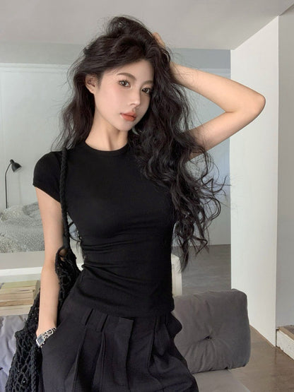 NA+ 基礎色系!修身系列U弧腰正肩上衣 3色