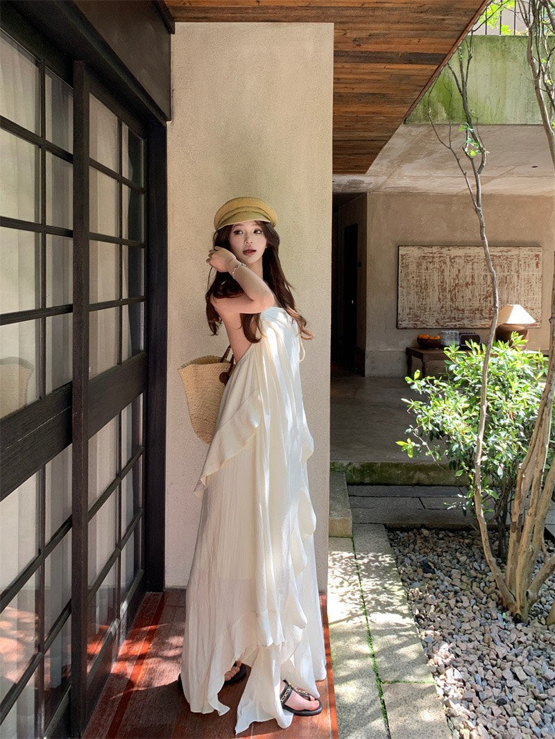 NA+ 夏鳴聲聲 高級法式渡假沙灘裙