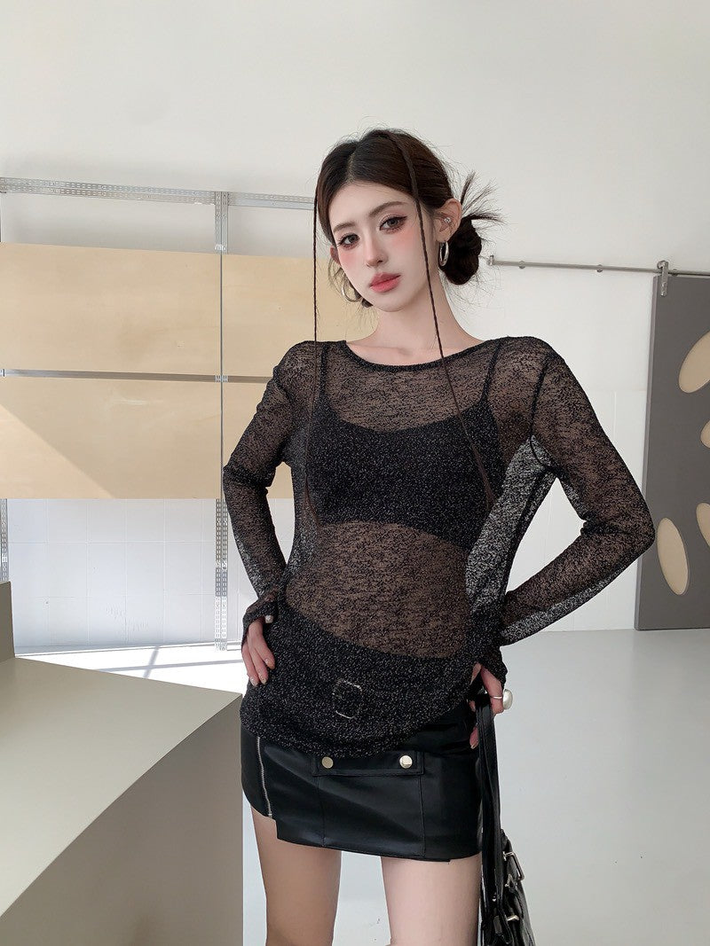 NA+ 活力美妞夏季防曬歐根紗罩衫2件組 灰/綠/黑