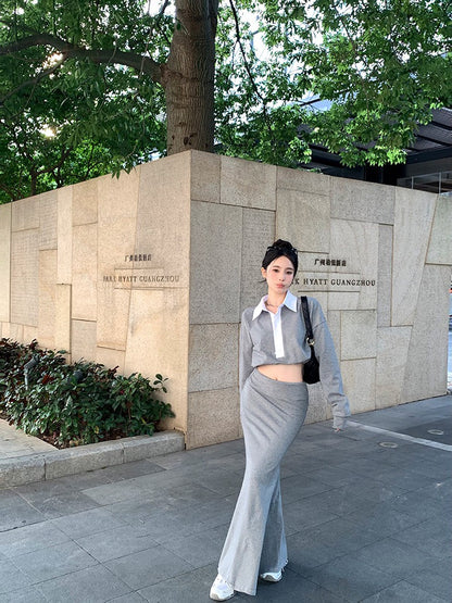 NA+ Old-money鬆弛寬鬆翻領長袖抽繩外套/短裙/長款3款設計