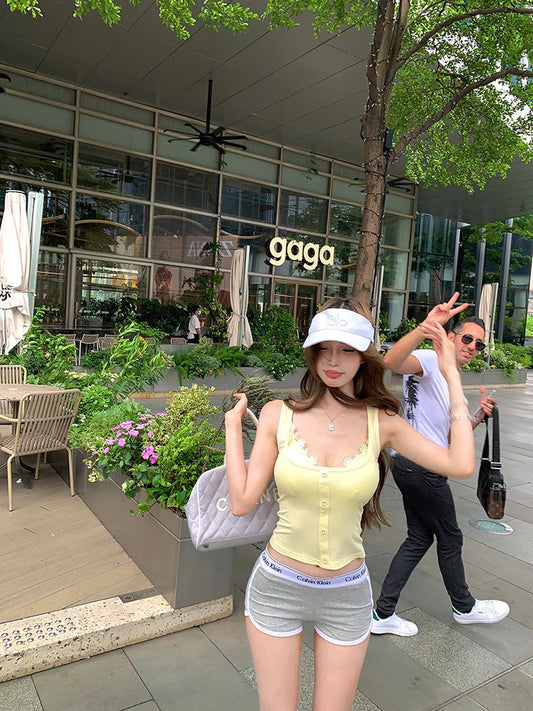 NA+ 甜辣私藏 性感豐盈女王彈力背心 蕾絲內衣 鵝黃/紅色