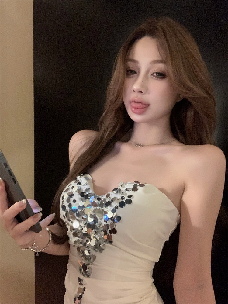 NA+ 月光銀輝亮片抹胸馬甲