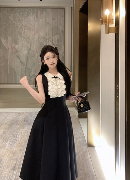 Na+ 露思款甜心娃娃撞色收腰連身裙