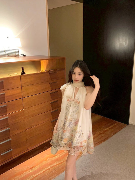 ''Na+''仙女飄飄繁花盛開垂墜無袖上衣