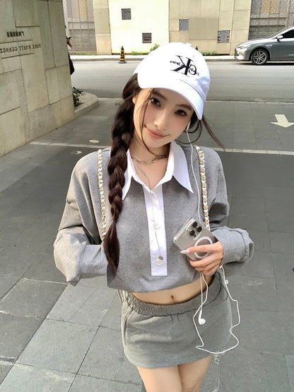 NA+ Old-money鬆弛寬鬆翻領長袖抽繩外套/短裙/長款3款設計