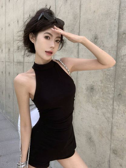 Na+ RO簡約運動感辣妹修身背心 黑