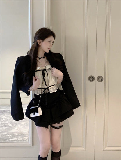 NA+ 甜心職風感短款西服 花苞半身裙