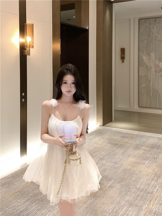 Na+ 公主派對 仙仙花朵網紗吊帶裙