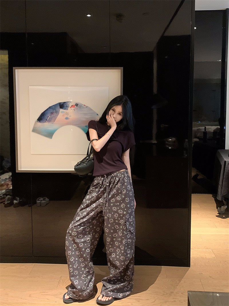 NA+ 酒店舒適穿寬鬆簡約tee/碎花休閒褲