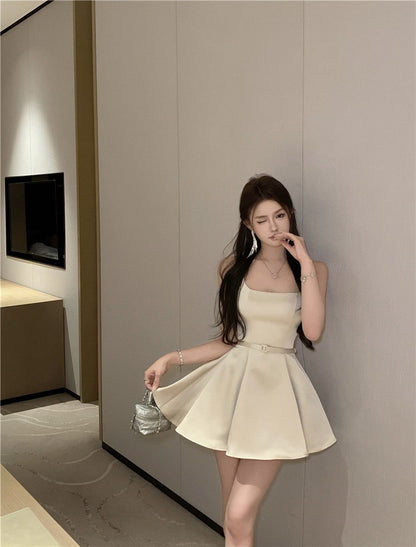 NA+ 小芭蕾 高級名媛氣質方領洋裝 香檳色