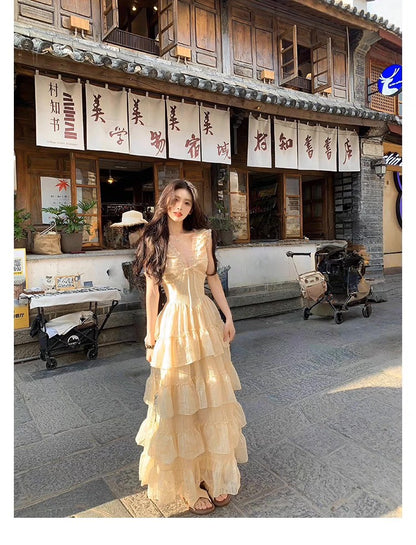 NA+ 度假女神佳麗裙襬收腰蛋糕連長裙