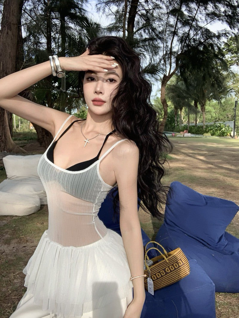 NA+ 歐美透視花苞背心2件組