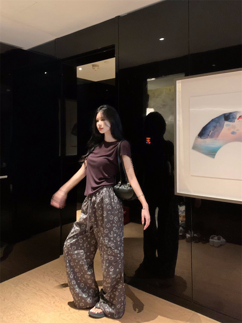 NA+ 酒店舒適穿寬鬆簡約tee/碎花休閒褲