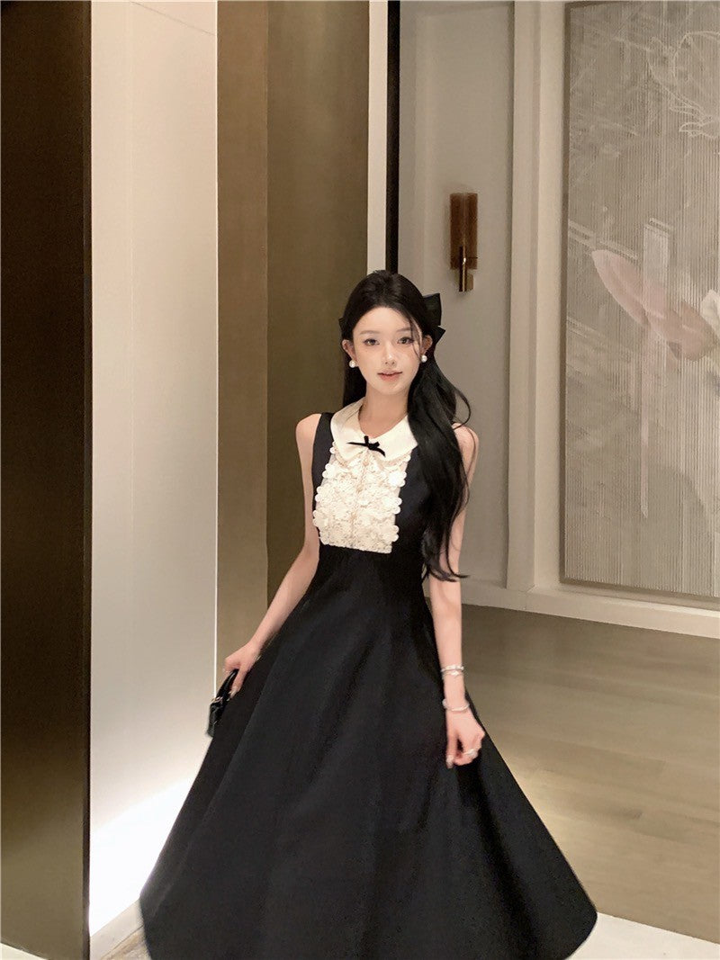 Na+ 露思款甜心娃娃撞色收腰連身裙