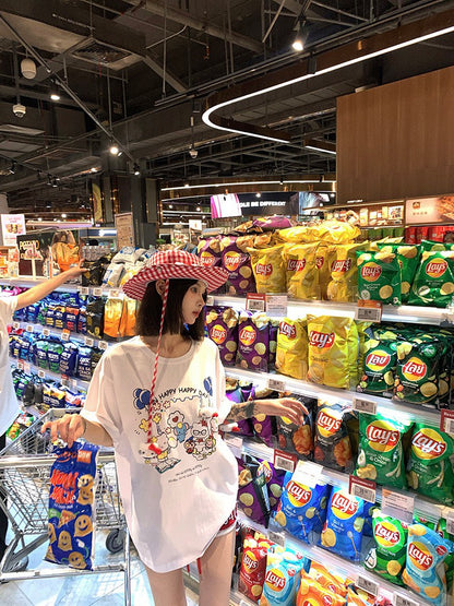 NA+ GD的Kitty圓領休閒貓貓印花T恤 白