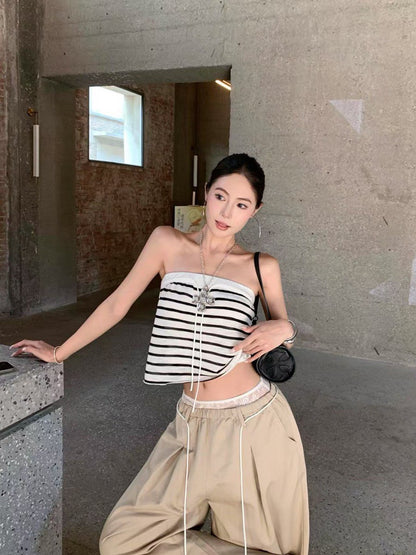 NA+ 百搭簡約chic條紋抹胸