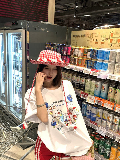 NA+ GD的Kitty圓領休閒貓貓印花T恤 白