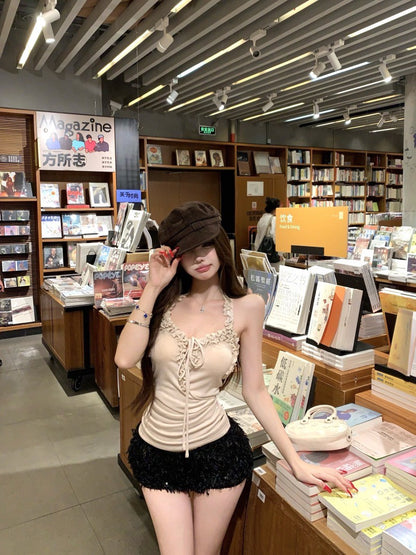 NA+ 破蠶系列木耳邊掛脖露背背心