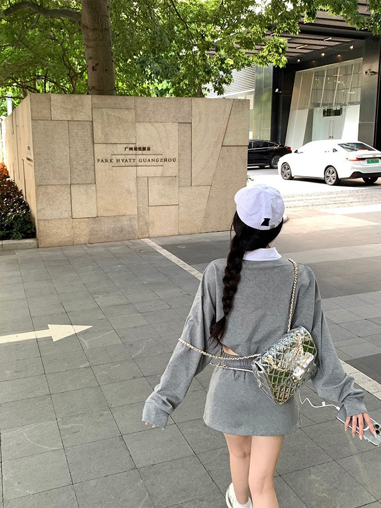 NA+ Old-money鬆弛寬鬆翻領長袖抽繩外套/短裙/長款3款設計