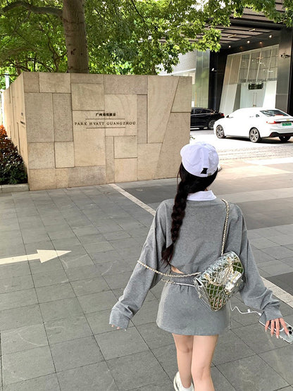 NA+ Old-money鬆弛寬鬆翻領長袖抽繩外套/短裙/長款3款設計