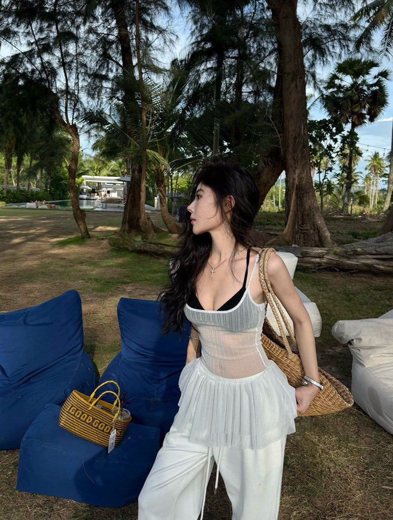 NA+ 歐美透視花苞背心2件組