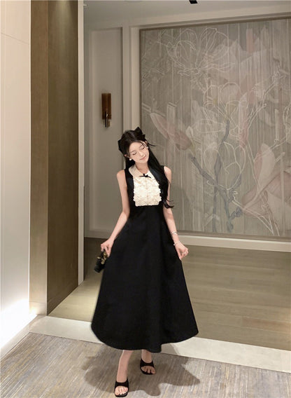 Na+ 露思款甜心娃娃撞色收腰連身裙