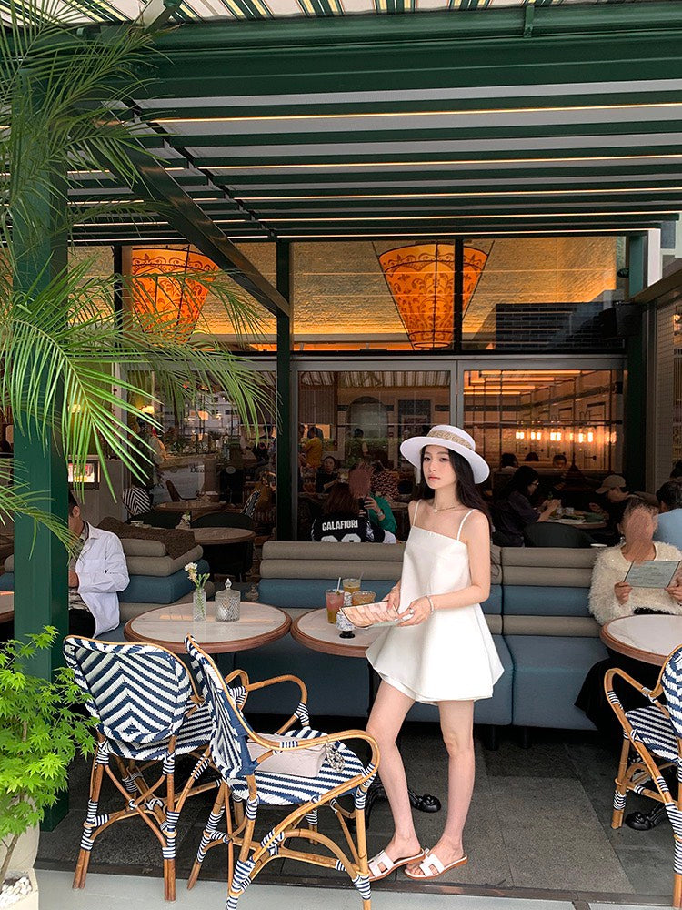 NA+ Cleanfit千金 抹胸長款吊帶 同色系短褲 白