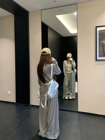 NA+ 運動空調條紋連帽外套/鬆緊休閒褲