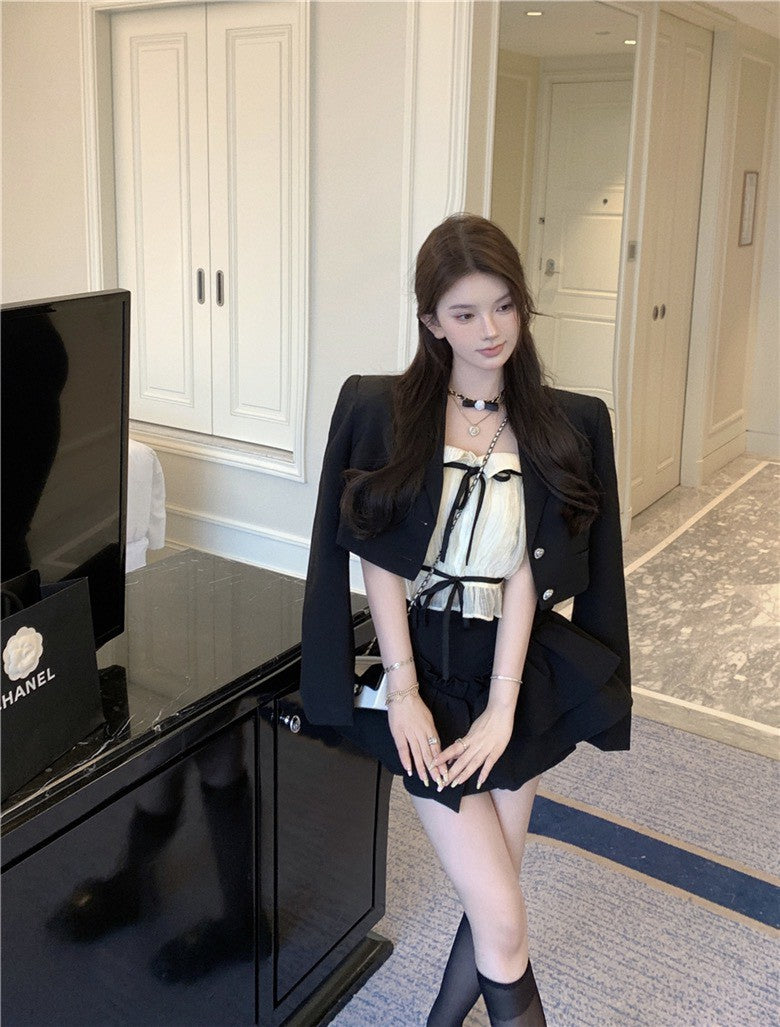 NA+ 甜心職風感短款西服 花苞半身裙