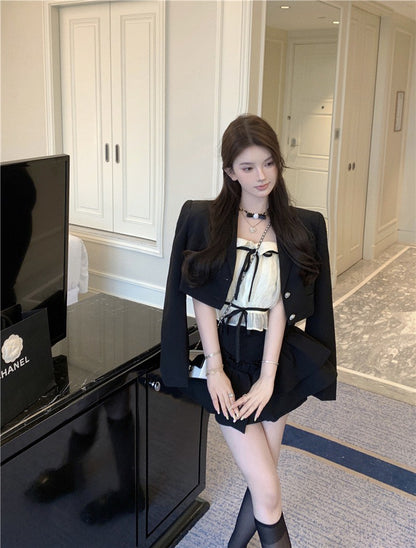 NA+ 甜心職風感短款西服 花苞半身裙