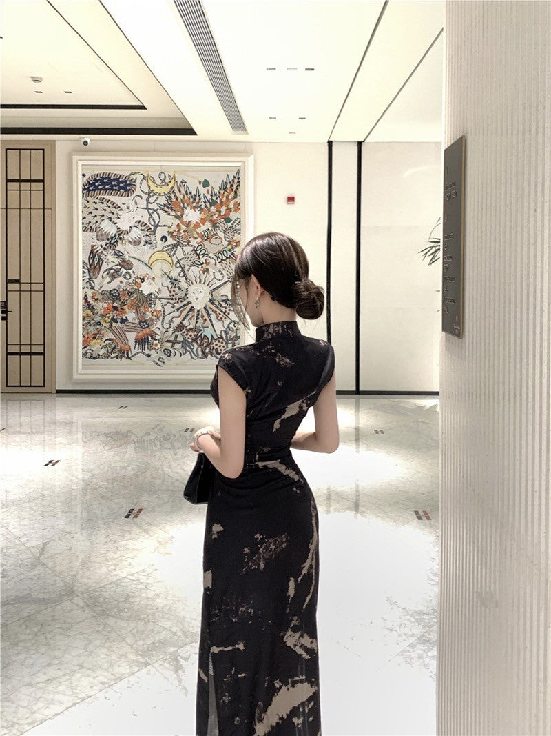 NA+ 芬芳雋永復古旗袍連身裙