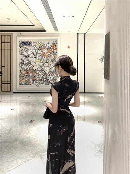 NA+ 芬芳雋永復古旗袍連身裙