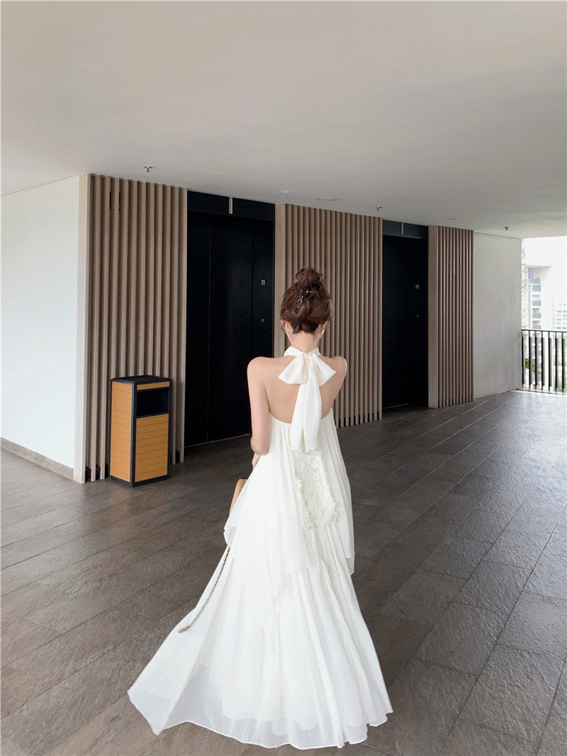 NA+ 富養千金 花朵飄感背心/米杏半身裙