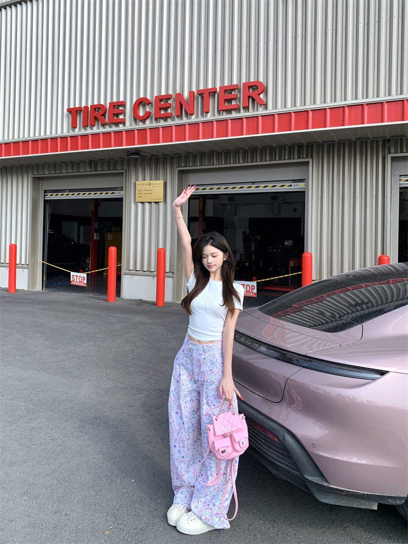 NA+ 浪漫天使 蕾絲蝴蝶繡正肩上衣 白