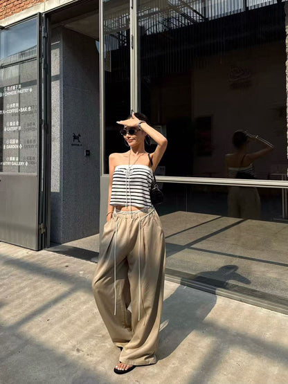 NA+ 百搭簡約chic條紋抹胸