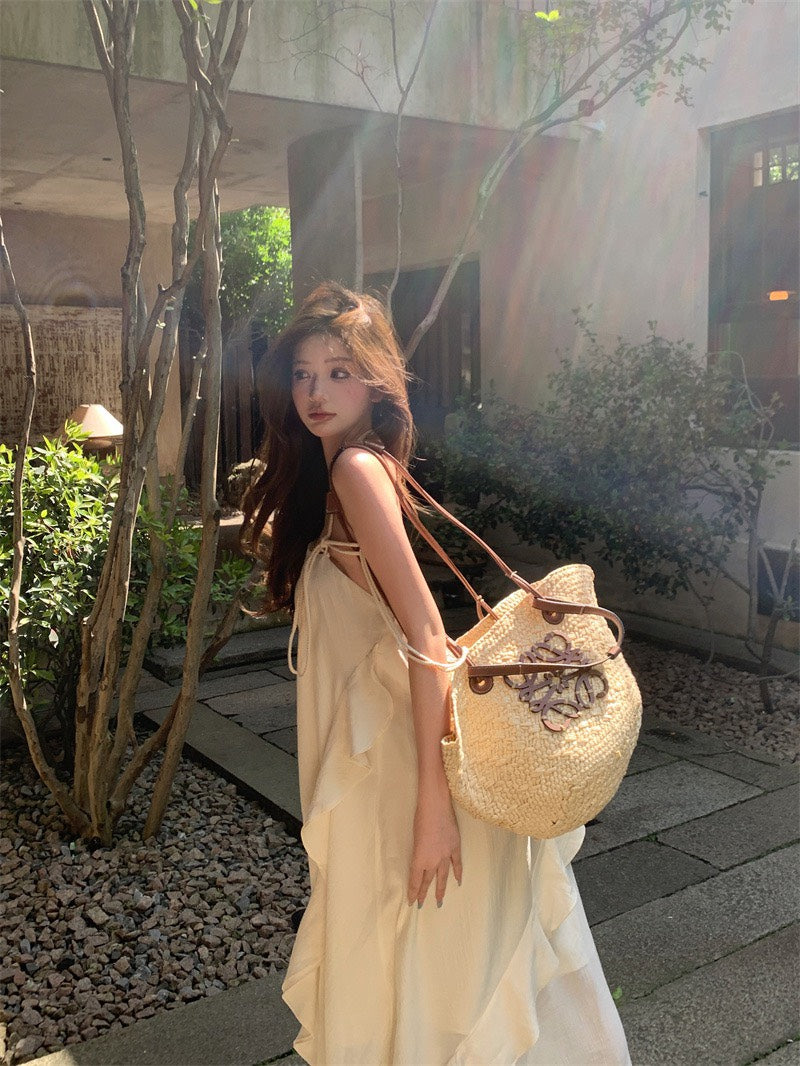 NA+ 夏鳴聲聲 高級法式渡假沙灘裙