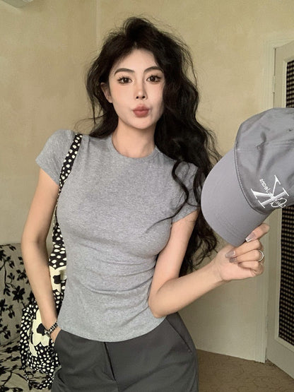 NA+ 基礎色系!修身系列U弧腰正肩上衣 3色