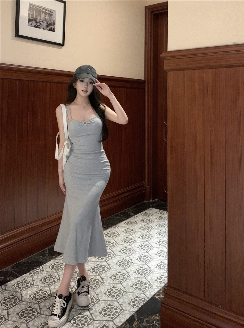 Na+ 性感改版卡戴珊skim彈力魚尾裙 粉/黑/灰