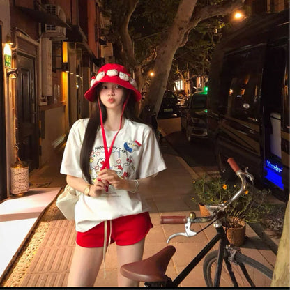 NA+ GD的Kitty圓領休閒貓貓印花T恤 白