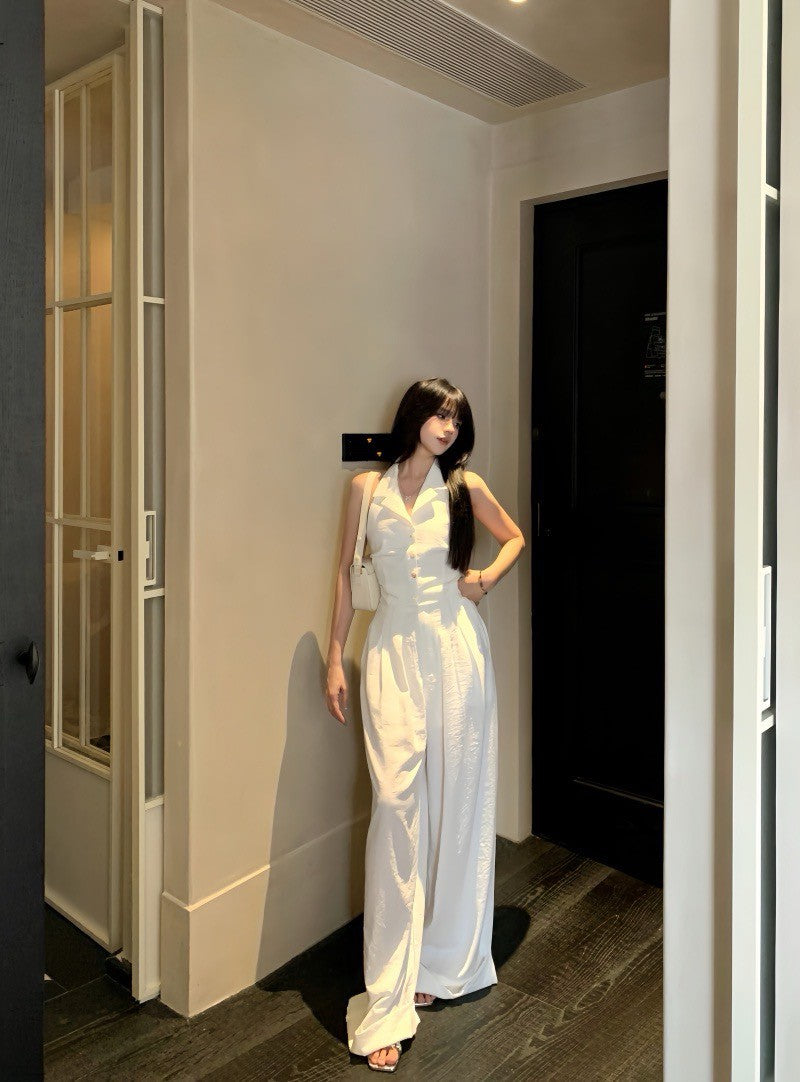 Na+ 時髦老錢 俐落剪裁V領馬甲 高腰直筒褲