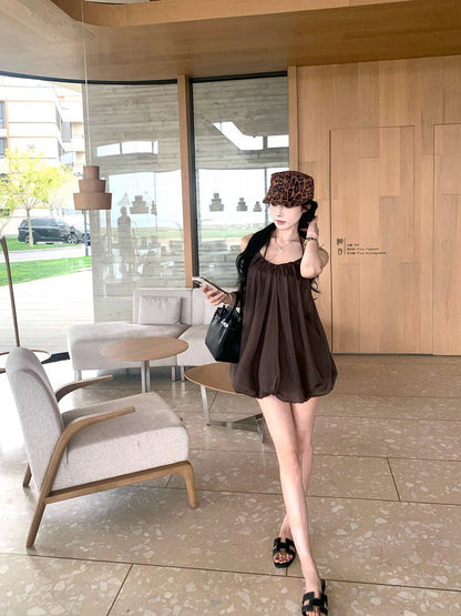 NA+ 度假歐根紗花苞吊帶