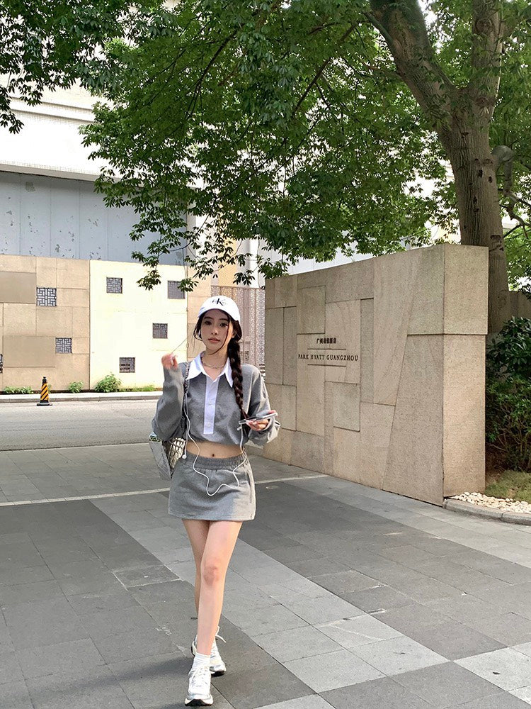 NA+ Old-money鬆弛寬鬆翻領長袖抽繩外套/短裙/長款3款設計