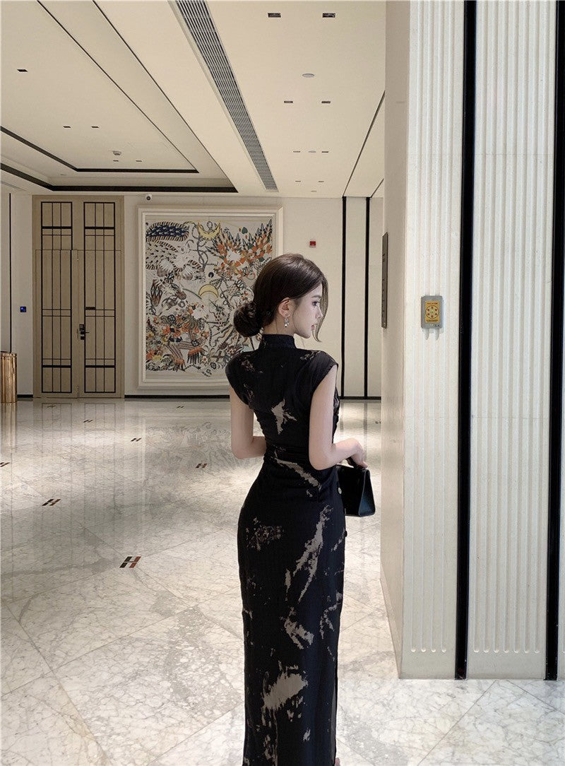 NA+ 芬芳雋永復古旗袍連身裙