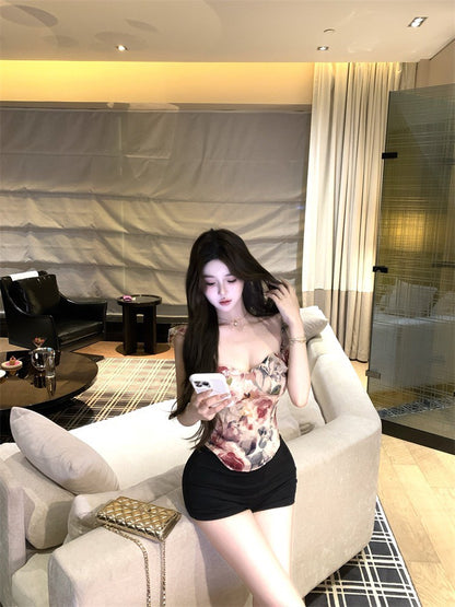 NA+ 繁花微醺小荷葉領上衣